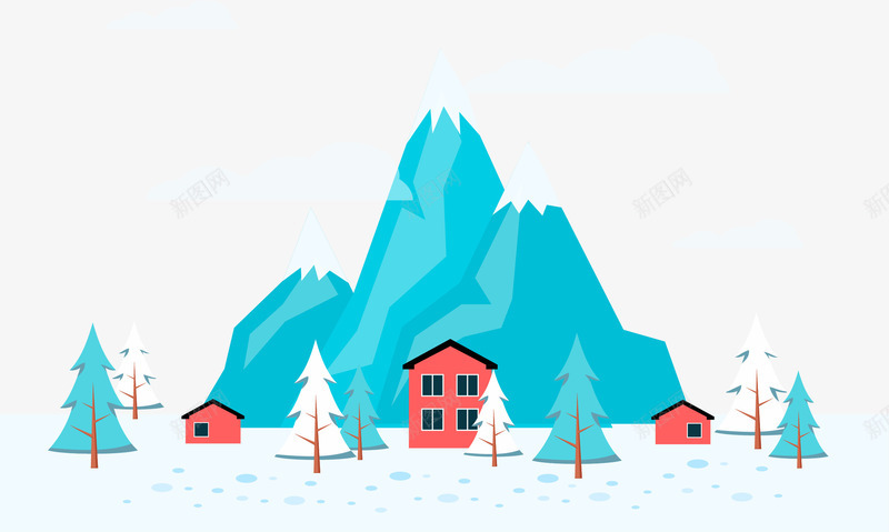 冰天雪地雪山png免抠素材_88icon https://88icon.com 卡通 回归自然 大自然 山区风景 自然景色 自然风光 雪域高原