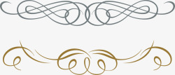 简单黄色皇冠欧式花纹分割线高清图片