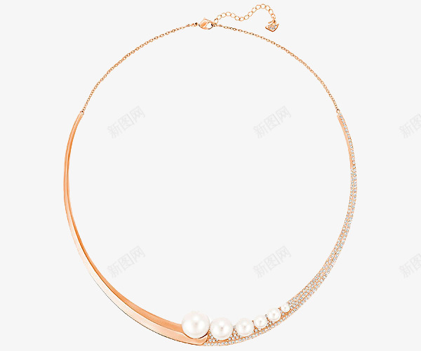 施华洛世奇首饰女式珍珠项链png免抠素材_88icon https://88icon.com 产品实物 吊坠 施华洛世珠宝 珍珠 金色 钻石