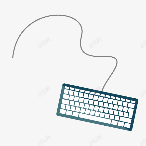 有线键盘片png免抠素材_88icon https://88icon.com 打字工具 打字机 电脑配件 键盘扁平化