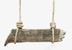 黑色斑驳用绳子挂着的木板实物素材