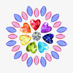 紫宝石彩色圆形钻石高清图片