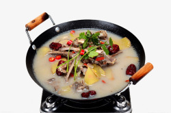开胃羊排汤锅传统美食素材