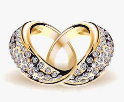 有质感的金色钻石戒子素材