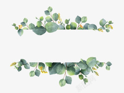 春季素材树叶清新手绘绿色树叶装饰图案高清图片