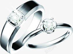情侣钻石结婚对戒素材