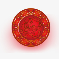 中国红纹理窗花素材