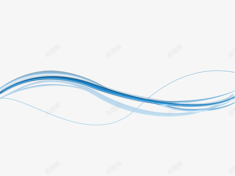 蓝色曲线png免抠素材_88icon https://88icon.com 元素 曲线 线条 装饰线