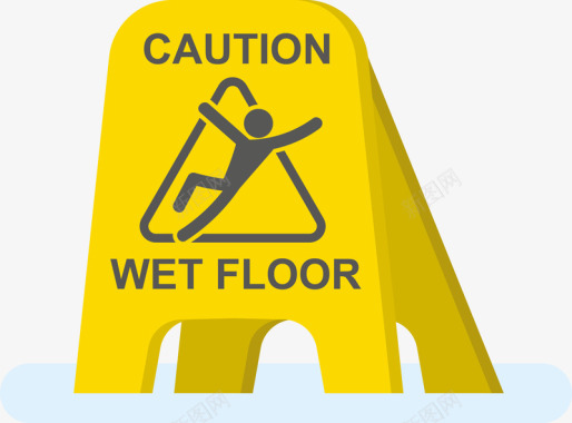 地面湿滑警示牌图标图标