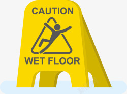 湿滑地面湿滑警示牌图标高清图片