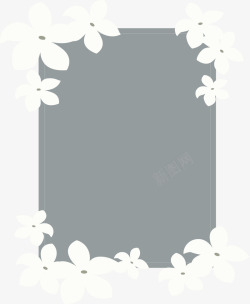 精美白色茉莉花边框矢量图素材