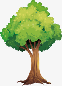 卡通绿色树木榕树卡通树木高清图片