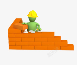 砌砖工人一个工人正在建设房子高清图片