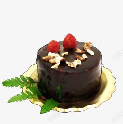 手绘棕色可口蛋糕png免抠素材_88icon https://88icon.com 可口 棕色 蛋糕