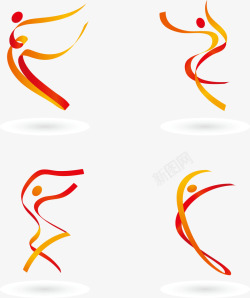 体育人物图标线条体育人物图标装饰元素高清图片