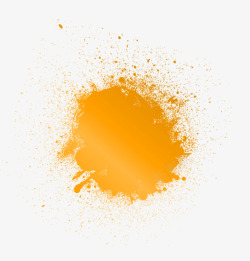 橙色圆形加散点颜料素材