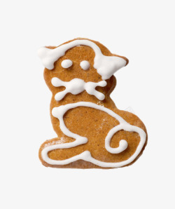 棕色可爱动物的小猫饼干实物素材