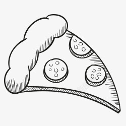 虾仁三角披萨卡通手绘披萨高清图片