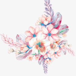 唯美展板手绘水彩花朵花卉元素高清图片