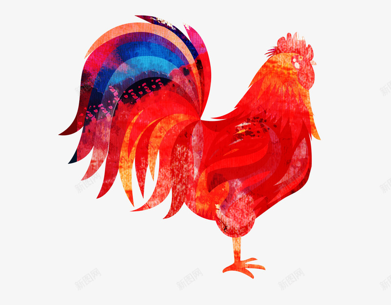 鸡年红色大公鸡png免抠素材_88icon https://88icon.com 2017 春节 金鸡送福 鸡年 鸡年行大运