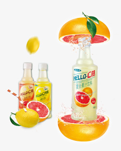 柠檬果汁饮料创意哇哈哈复合果汁饮料高清图片