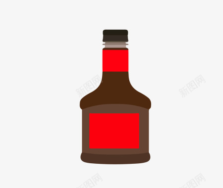 酱油玻璃调味瓶矢量图图标图标