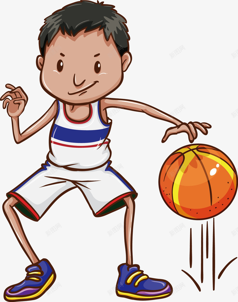 卡通png免抠素材_88icon https://88icon.com 卡通人物 打篮球 男运动员 运动