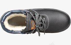 实物黑色保暖安全鞋俯视照素材