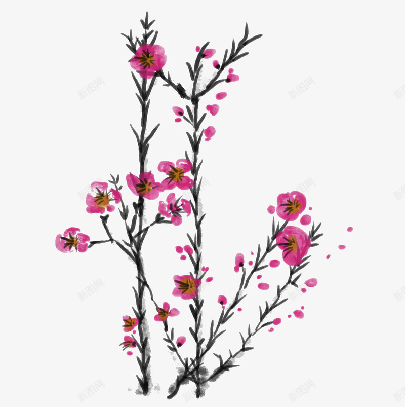 四君子梅花枝头图png免抠素材_88icon https://88icon.com 四君子 梅花 梅花枝头 植物 水彩画 装饰图案 鲜花