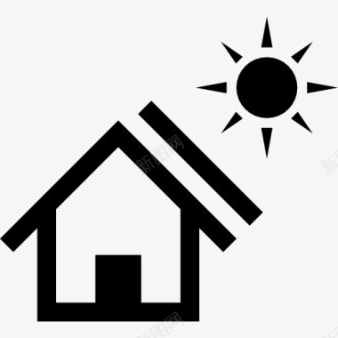 房子太阳能电池板图标图标