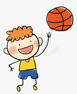 小男孩玩足球玩篮球的男孩矢量图高清图片