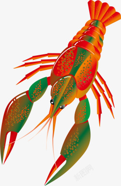 特种虾手绘特色小龙虾矢量图高清图片