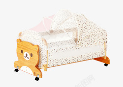 婴儿蚊帐小熊单人儿童床高清图片