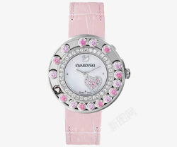 施华洛世奇手表粉色水钻女表高清图片