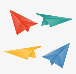 彩色折纸卡通飞机素材