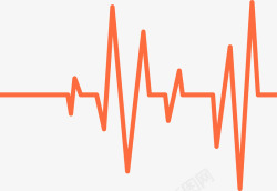 心率橙色声波线图标高清图片