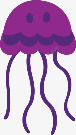 水母紫色元素素材