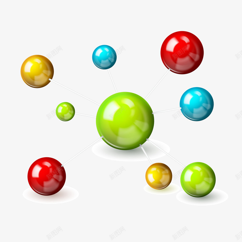 分子结构png免抠素材_88icon https://88icon.com 3D PNG免扣图下载 化学式 原子 结构 链接