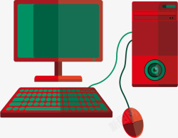 红绿色电脑设备素材