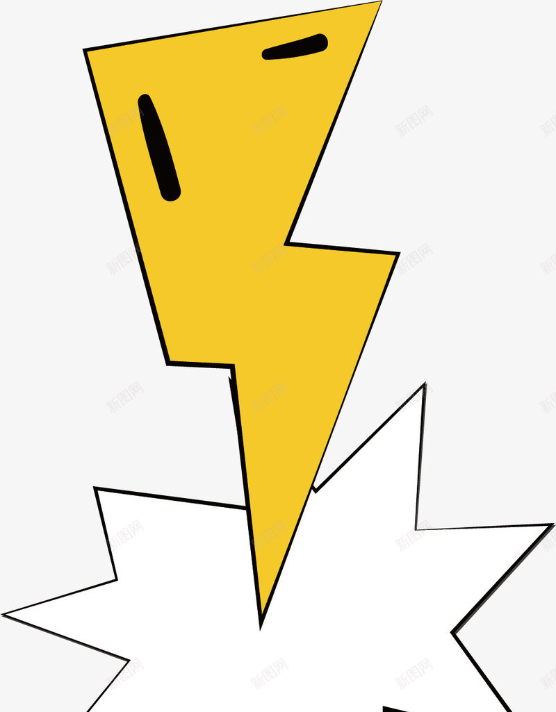 黄色闪电对话框矢量图ai免抠素材_88icon https://88icon.com 创意 卡通 对话框 手绘 水彩 设计 闪电 矢量图