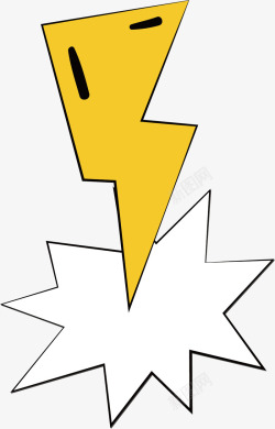 黄色闪电对话框矢量图素材
