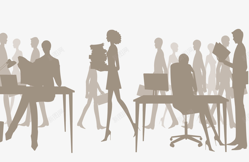 一群正在工作的人png免抠素材_88icon https://88icon.com 上班 商业 工作 正在工作 电脑 矢量素材 职业