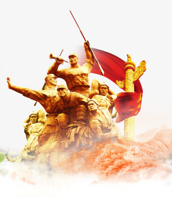 建军节中国风七七事变爱国革命烈士雕像高清图片