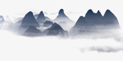 中国风山水情水墨山水背景高清图片