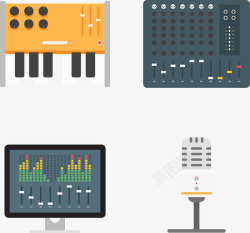 音乐演播室矢量图素材