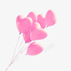 214唯美粉色心形情人气球高清图片