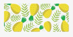 黄色夏天菠萝花纹矢量图素材