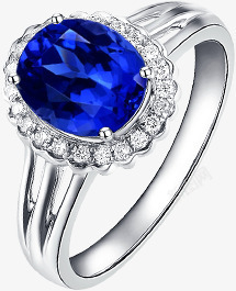 蓝色钻石戒指海报素材