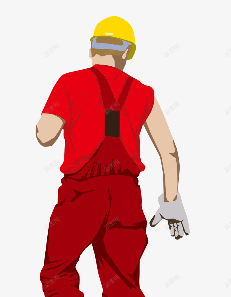 穿红衣服的工人png免抠素材_88icon https://88icon.com 工人 建筑工人 红色 红衣服的男人 装修人 装修工人