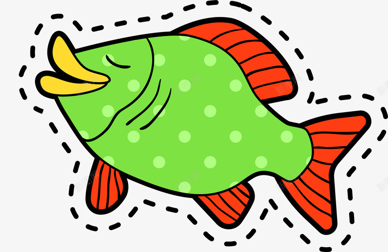 手绘小鱼png免抠素材_88icon https://88icon.com 卡通简约 小鱼 彩色底纹 扁平化 海底动物 矢量图案